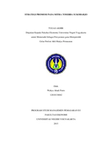 Strategi Promosi Pada Mitra Toserba Sukoharjo Lumbung Pustaka Uny