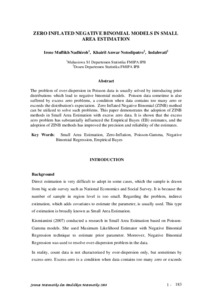 ZERO INFLATED NEGATIVE BINOMIAL MODELS IN SMALL AREA ESTIMATION ...